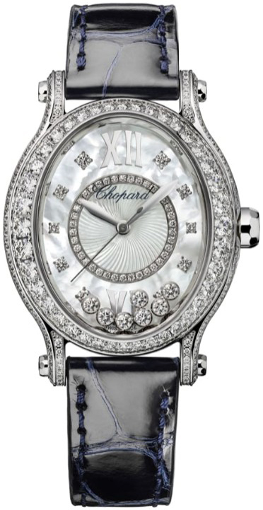 Chopard Naisten kello 275372-1001 Happy Sport Valkoinen/Nahka Ø29 mm