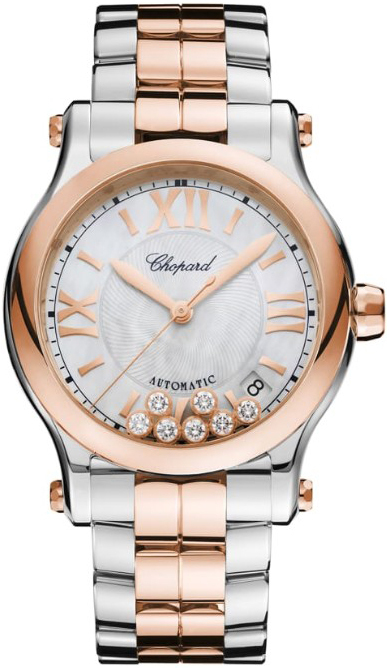 Chopard Naisten kello 278559-6009 Happy Sport Valkoinen/18K