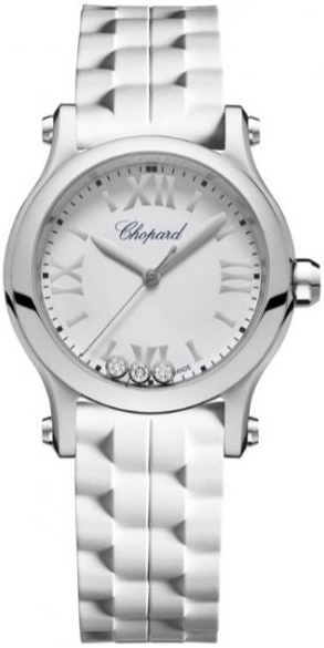 Chopard Naisten kello 278590-3001 Happy Sport Valkoinen/Kumi Ø30 mm