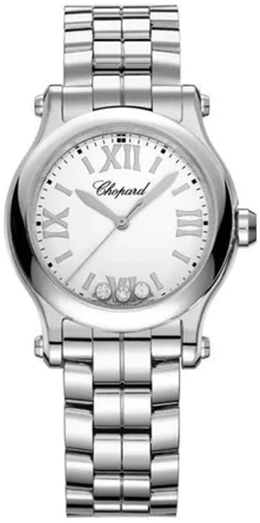 Chopard Naisten kello 278590-3002 Happy Sport Valkoinen/Teräs Ø30 mm