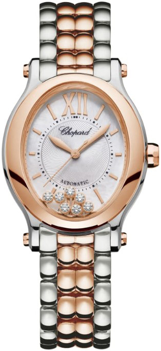 Chopard Naisten kello 278602-6002 Happy Sport Hopea/18K punakultaa