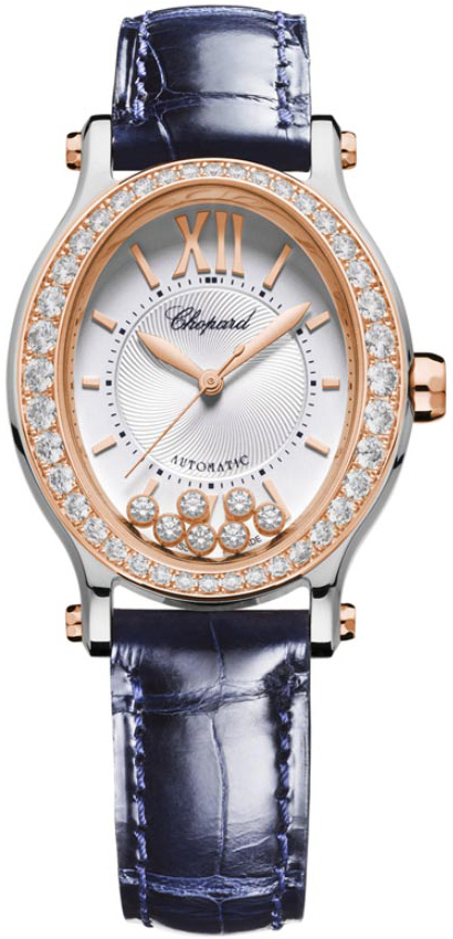 Chopard Naisten kello 278602-6003 Happy Sport Hopea/Nahka Ø29 mm