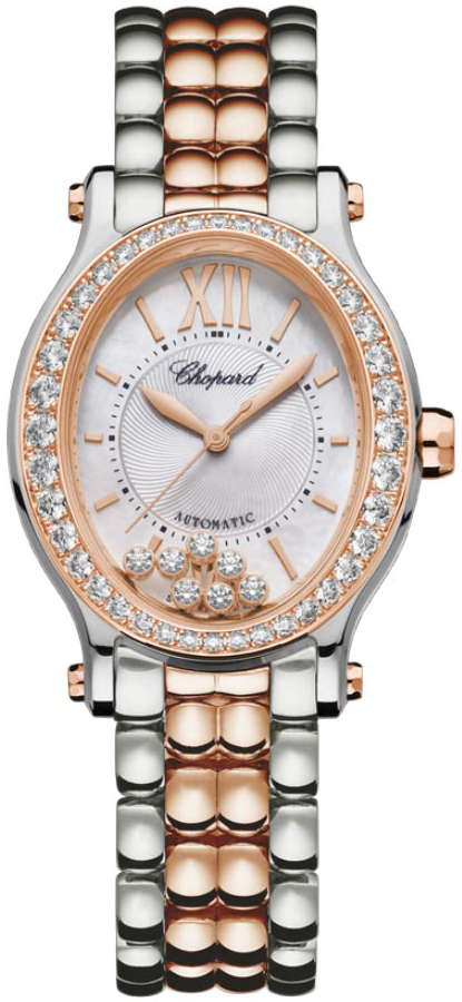 Chopard Naisten kello 278602-6004 Happy Sport Hopea/18K punakultaa