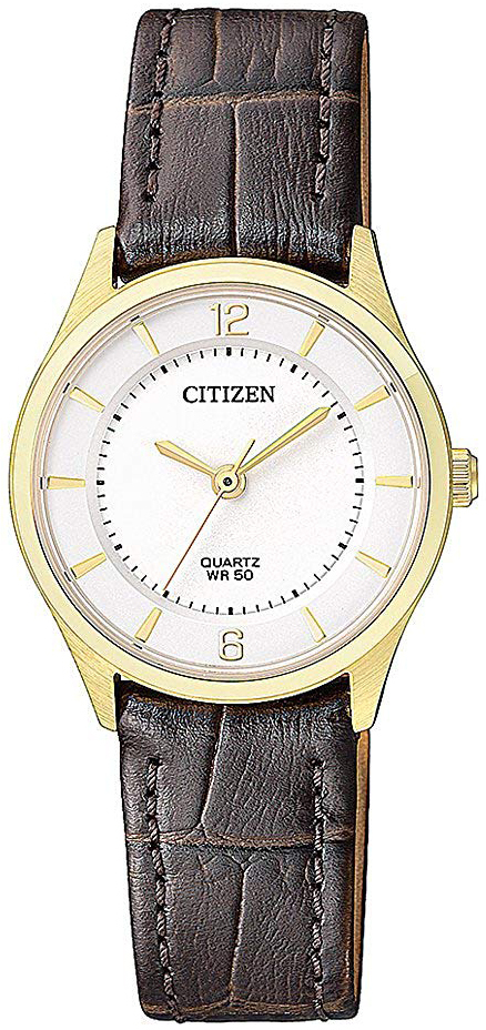 Citizen Dress Naisten kello ER0203-00B Valkoinen/Nahka Ø27 mm