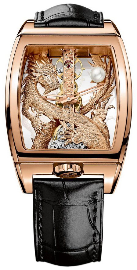 Corum Miesten kello 113.267.85-0001 GD55R Dragon Punakultaa/Nahka