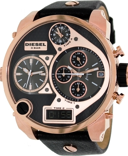 Diesel Miesten kello DZ7261 Mr. Daddy Musta/Nahka Ø57 mm