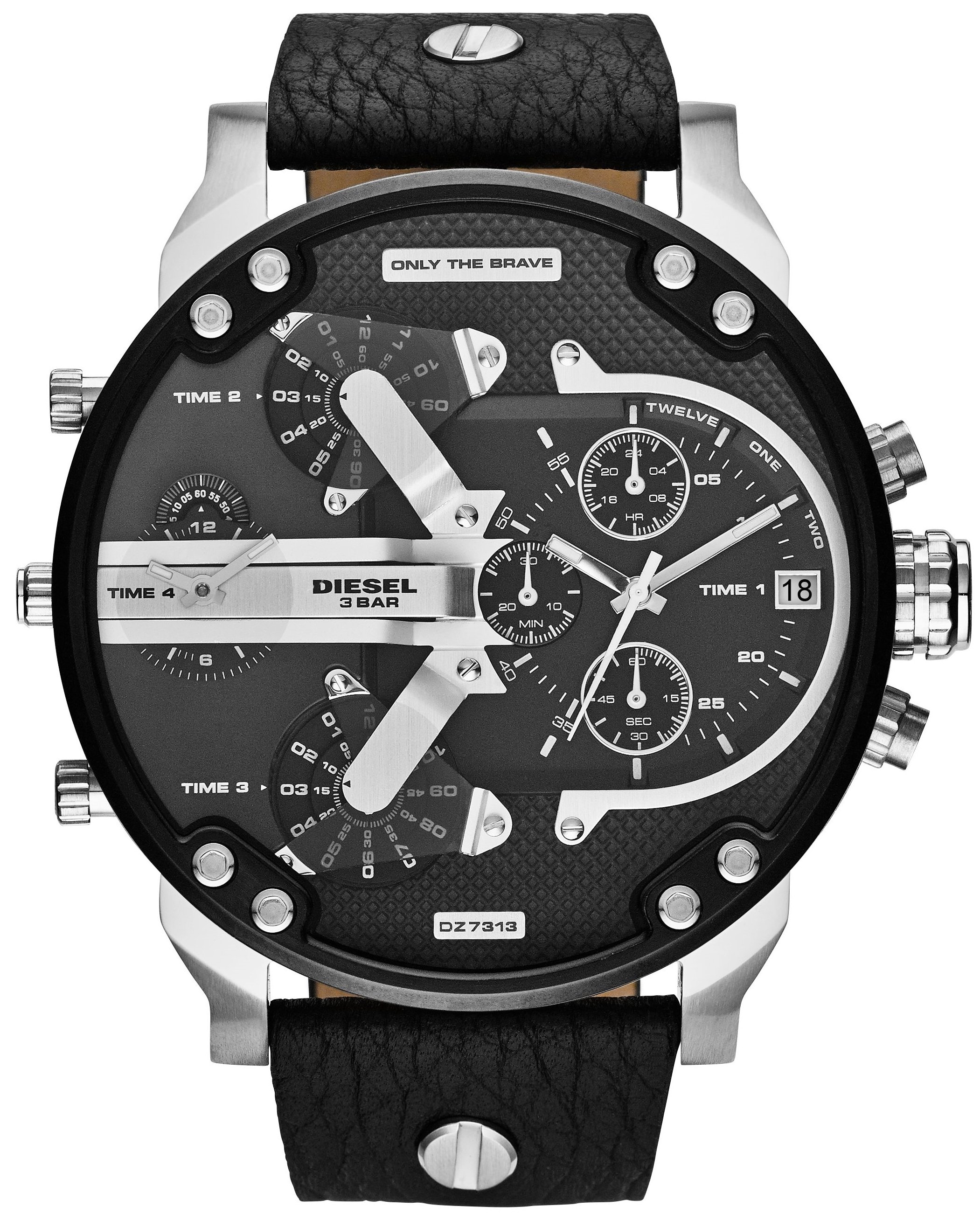 Diesel Miesten kello DZ7313 Mr. Daddy 2.0 Musta/Nahka Ø57 mm