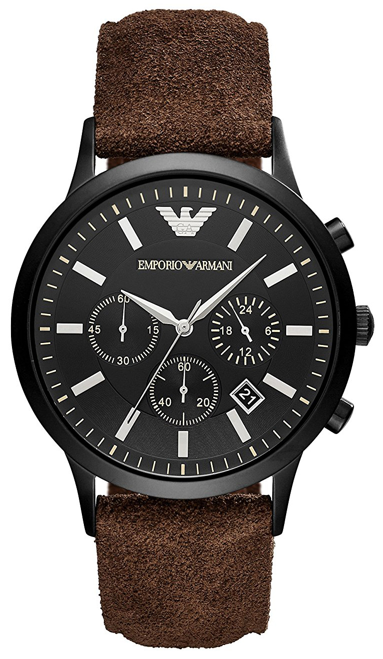 Emporio Armani Miesten kello AR11078 Musta/Nahka Ø43 mm