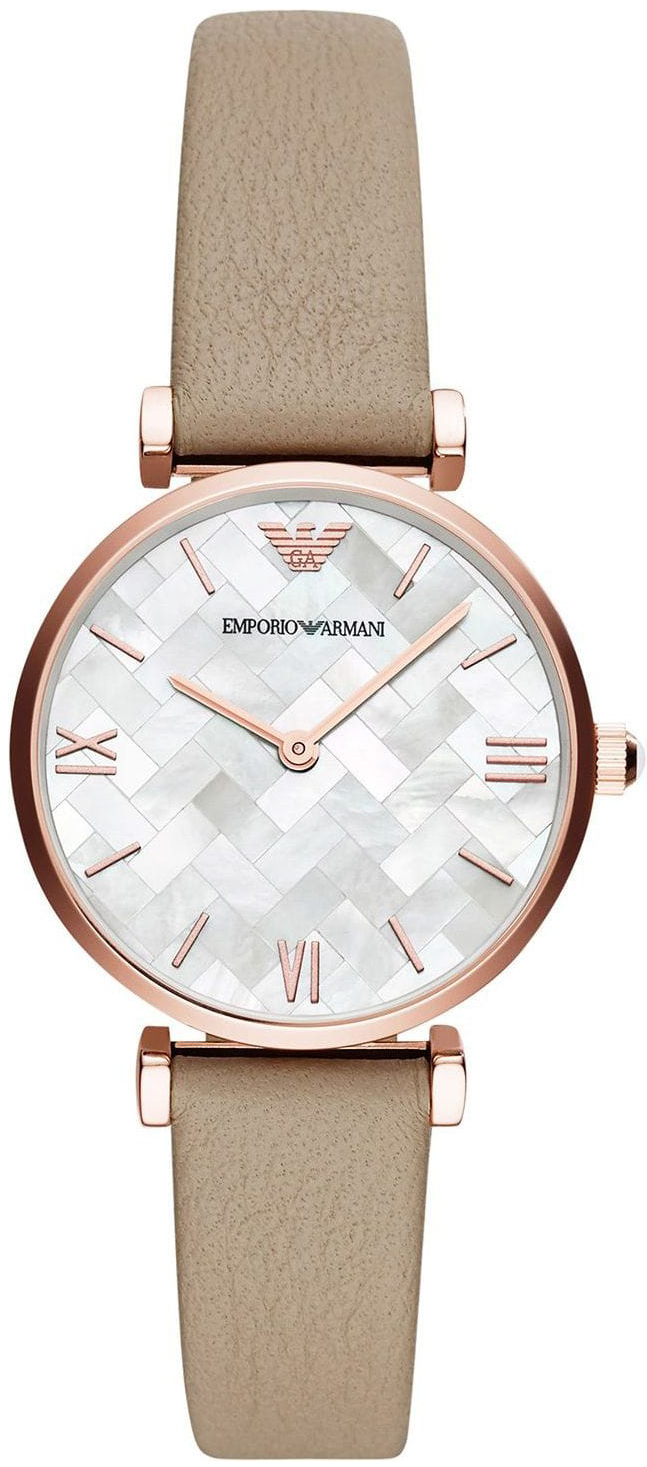 Emporio Armani Naisten kello AR11111 Dress Valkoinen/Nahka Ø32 mm