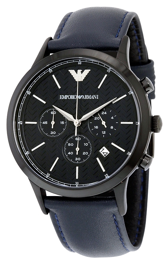 Emporio Armani Miesten kello AR2481 Renato Sininen/Nahka Ø43 mm