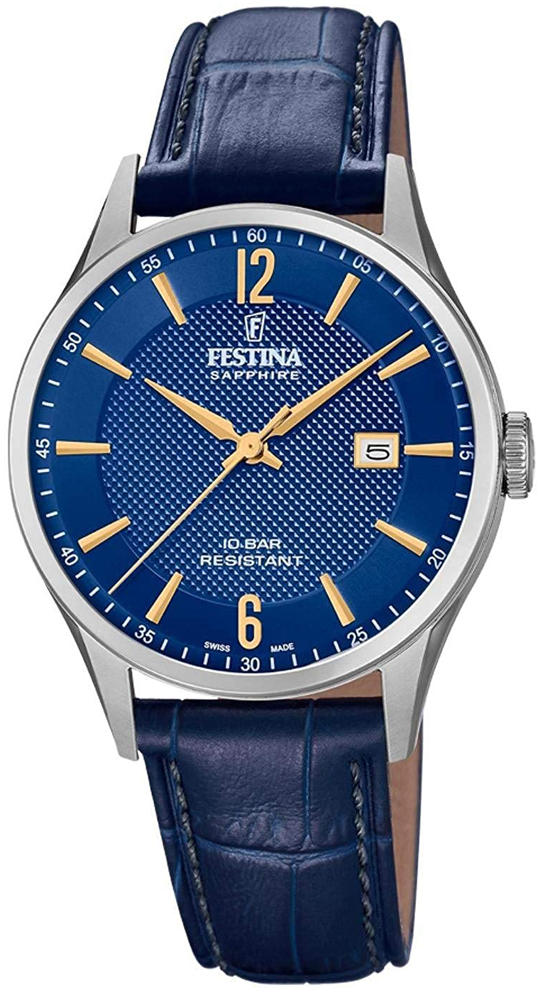Festina Miesten kello F20007-3 Sininen/Nahka Ø40 mm