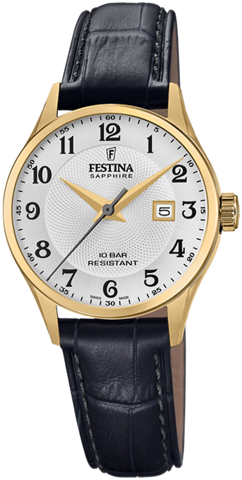 Festina Naisten kello F20011-5 Swiss Made Hopea/Nahka Ø29 mm
