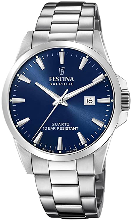 Festina Miesten kello F20024-3 Swiss Made Sininen/Teräs Ø41 mm