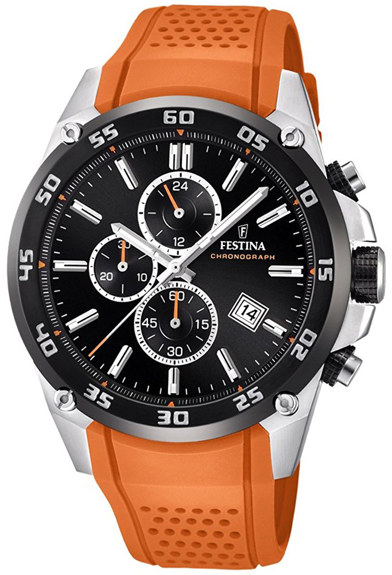 Festina Miesten kello F20330-4 Sport Musta/Kumi Ø46 mm