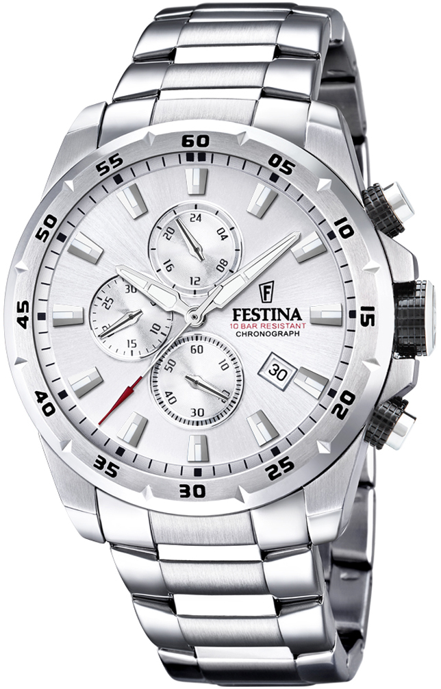 Festina Miesten kello F20463-1 Sport Hopea/Teräs Ø45 mm