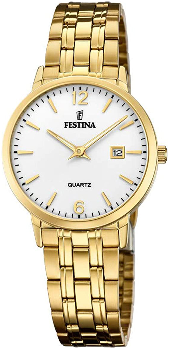 Festina Naisten kello F20514-2 Valkoinen/Kullansävytetty teräs Ø31