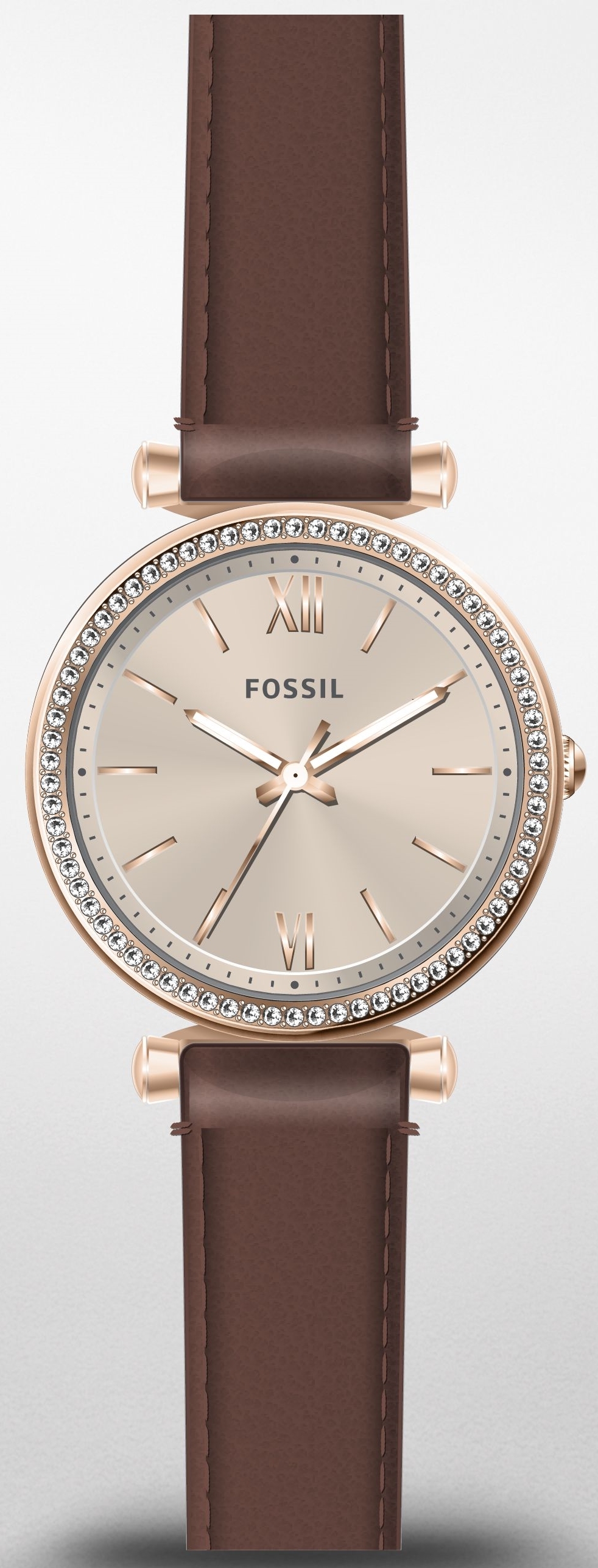 Fossil Naisten kello ES5112 Carlie Mini Ruskea/Nahka Ø28 mm