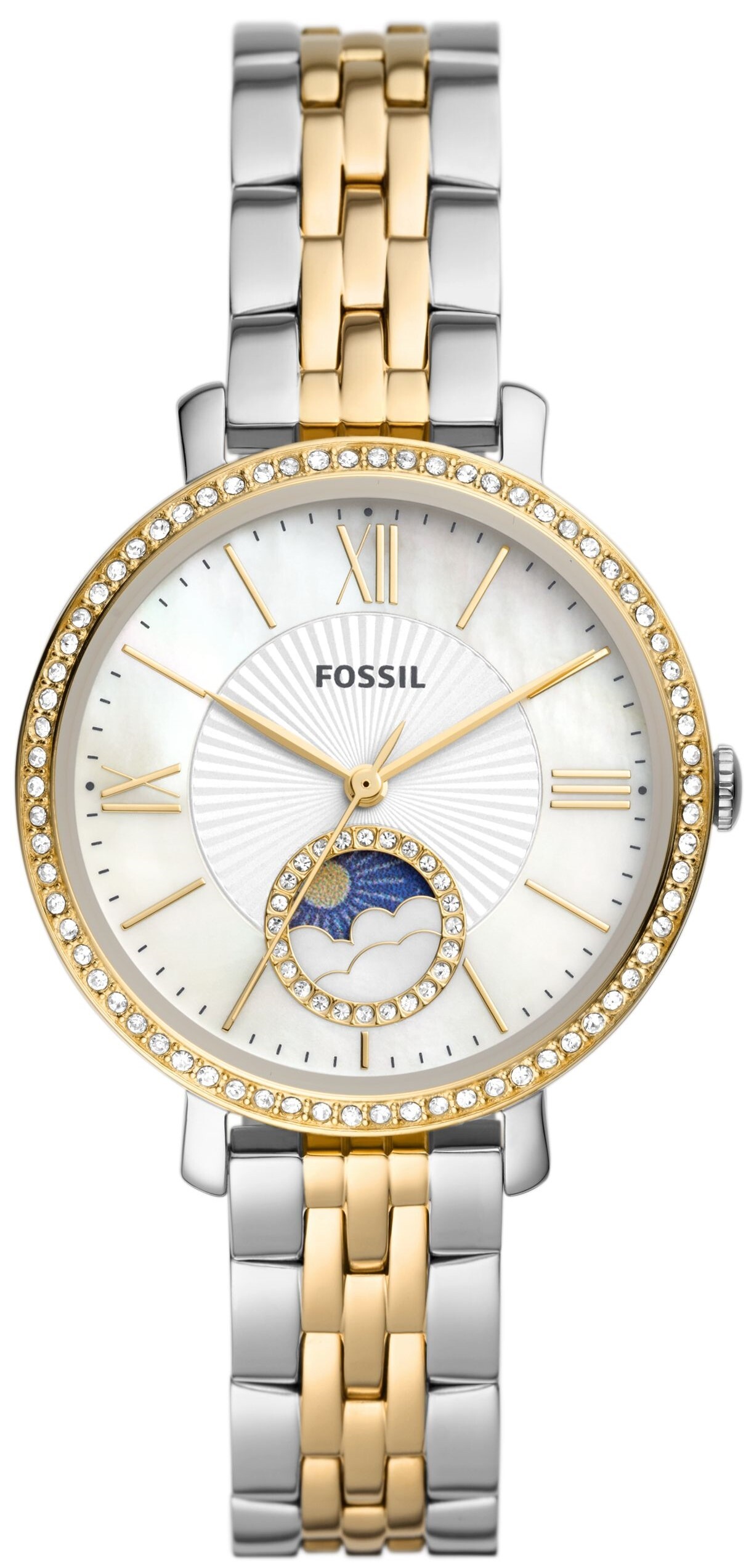 Fossil Jacqueline Naisten kello ES5166 Valkoinen/Kullanvärinen