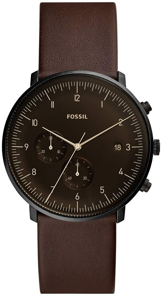 Fossil Chase Timer Miesten kello FS5485 Musta/Nahka Ø42 mm