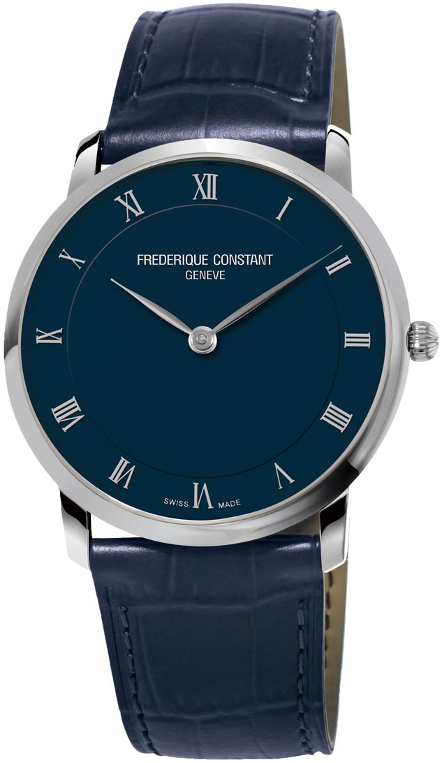 Frederique Constant Slimline Miesten kello FC-200RN5S36 Sininen/Nahka