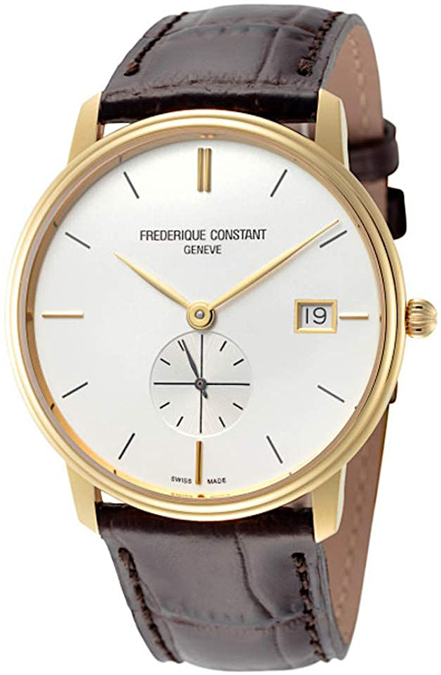 Frederique Constant Slimline Miesten kello FC-245V4S5 Hopea/Nahka