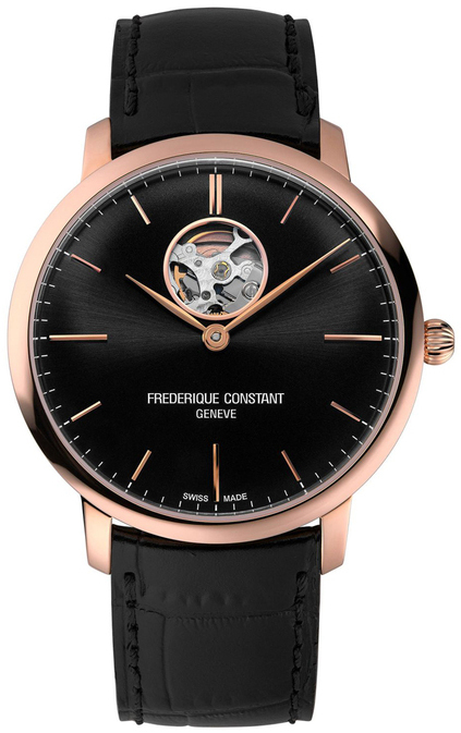 Frederique Constant Miesten kello FC-312B4S4 Slimline Musta/Nahka