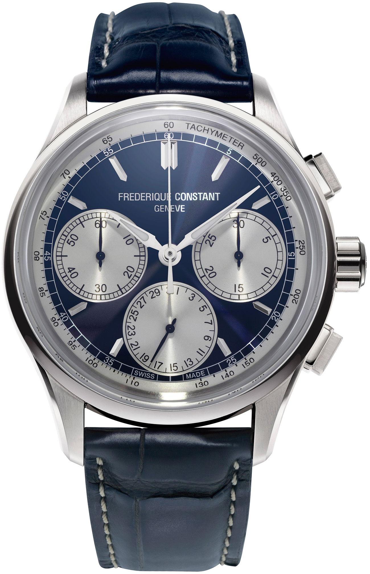 Frederique Constant Miesten kello FC-760NS4H6 Flyback Sininen/Nahka