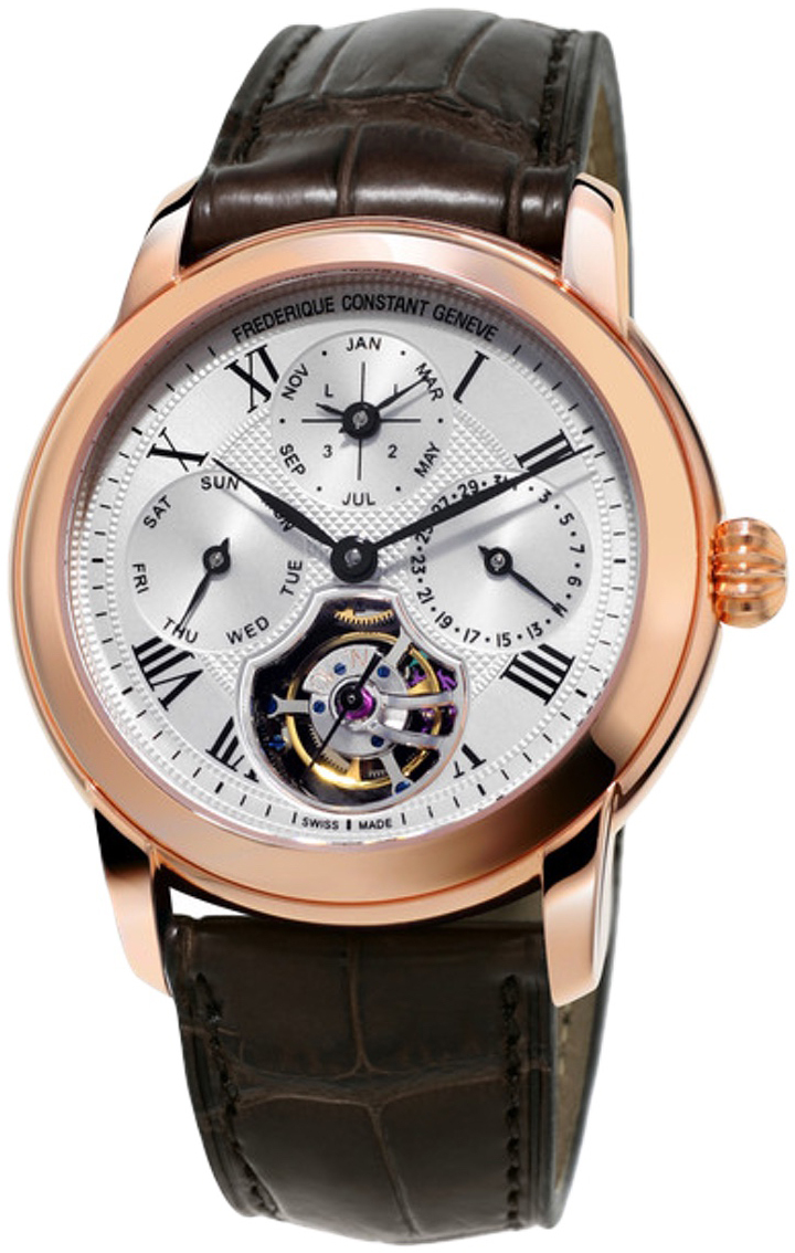 Frederique Constant Manufacture Miesten kello FC-975MC4H4 Hopea/Nahka