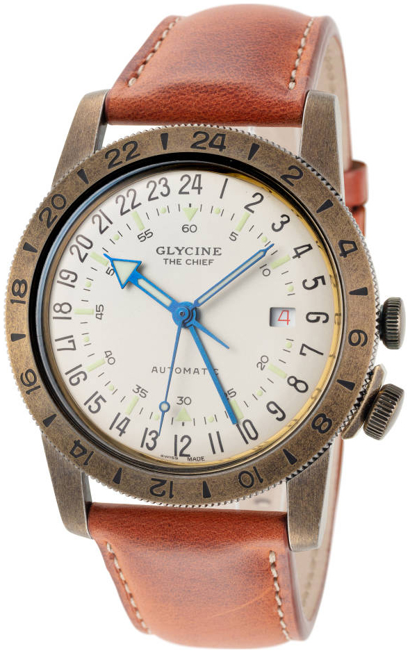 Glycine Airman Miesten kello GL0245 Hopea/Nahka Ø40 mm