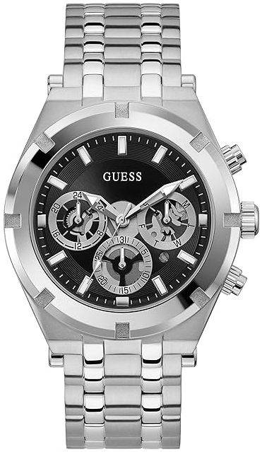 Guess Miesten kello GW0260G1 Continental Musta/Teräs Ø44 mm