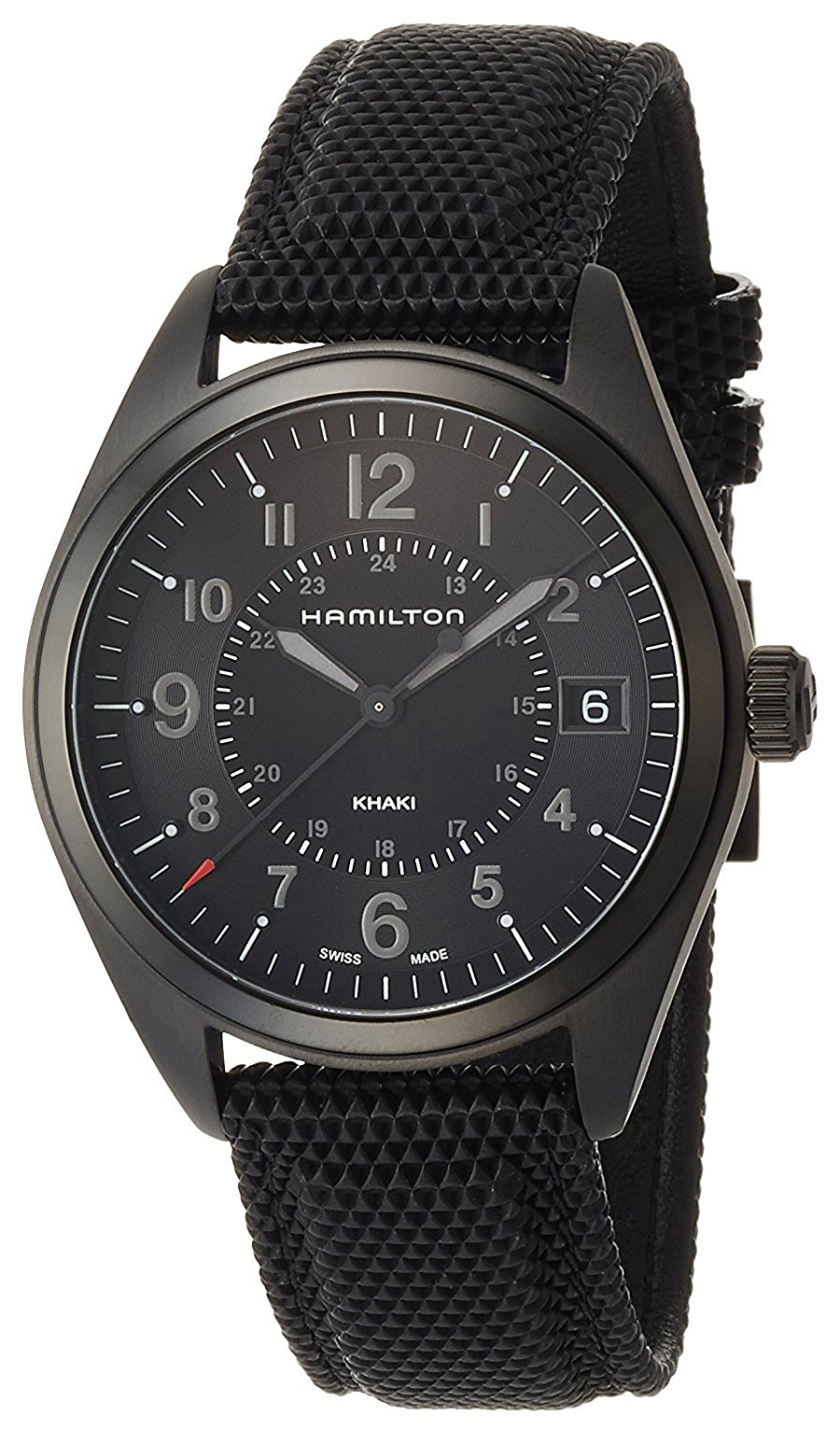 Hamilton Miesten kello H68401735 Khaki Musta/Nahka Ø40 mm