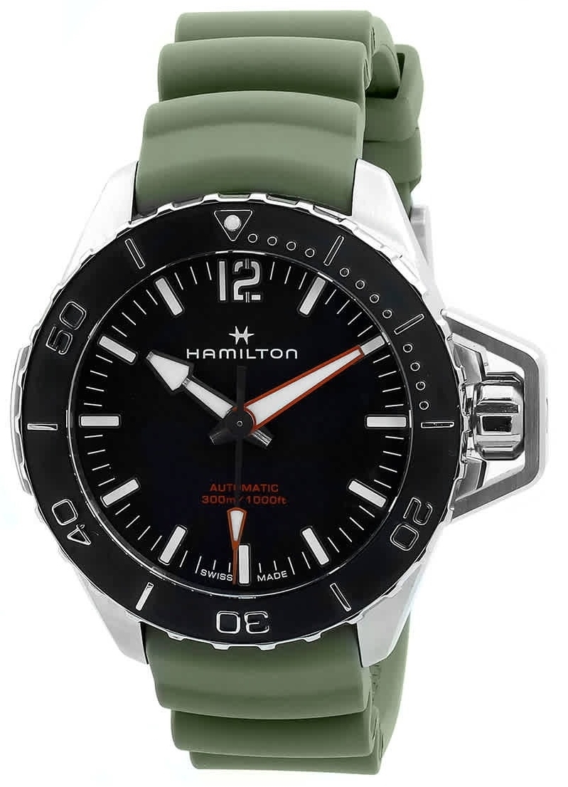 Hamilton Miesten kello H77825331 Khaki Navy Frogman Musta/Kumi Ø46 mm