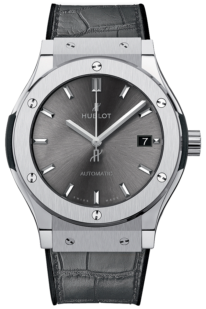 Hublot Miesten kello 511.NX.7071.LR Classic Fusion Harmaa/Nahka Ø45