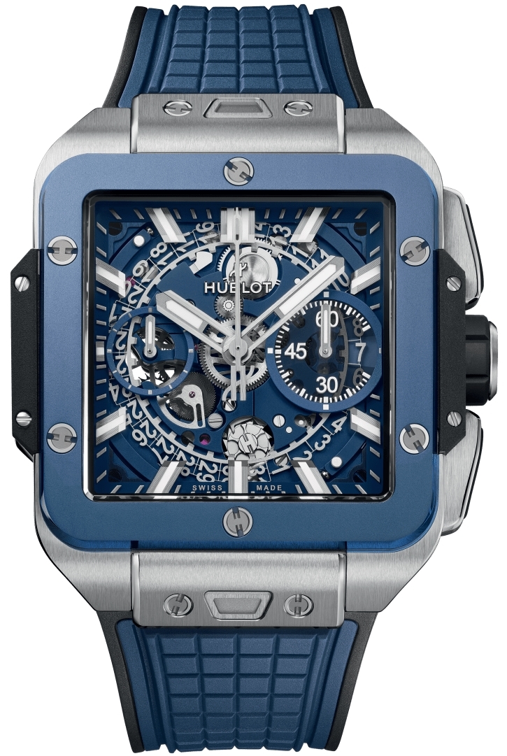 Hublot Miesten kello 821.NL.5170.RX Square Bang Unico Sininen/Kumi