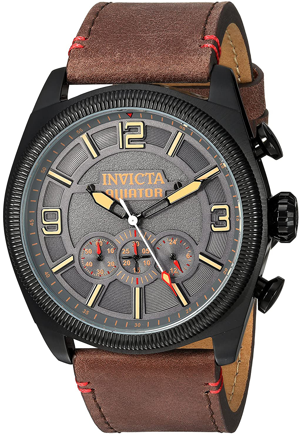 Invicta Aviator Miesten kello 22988 Harmaa/Nahka Ø47 mm