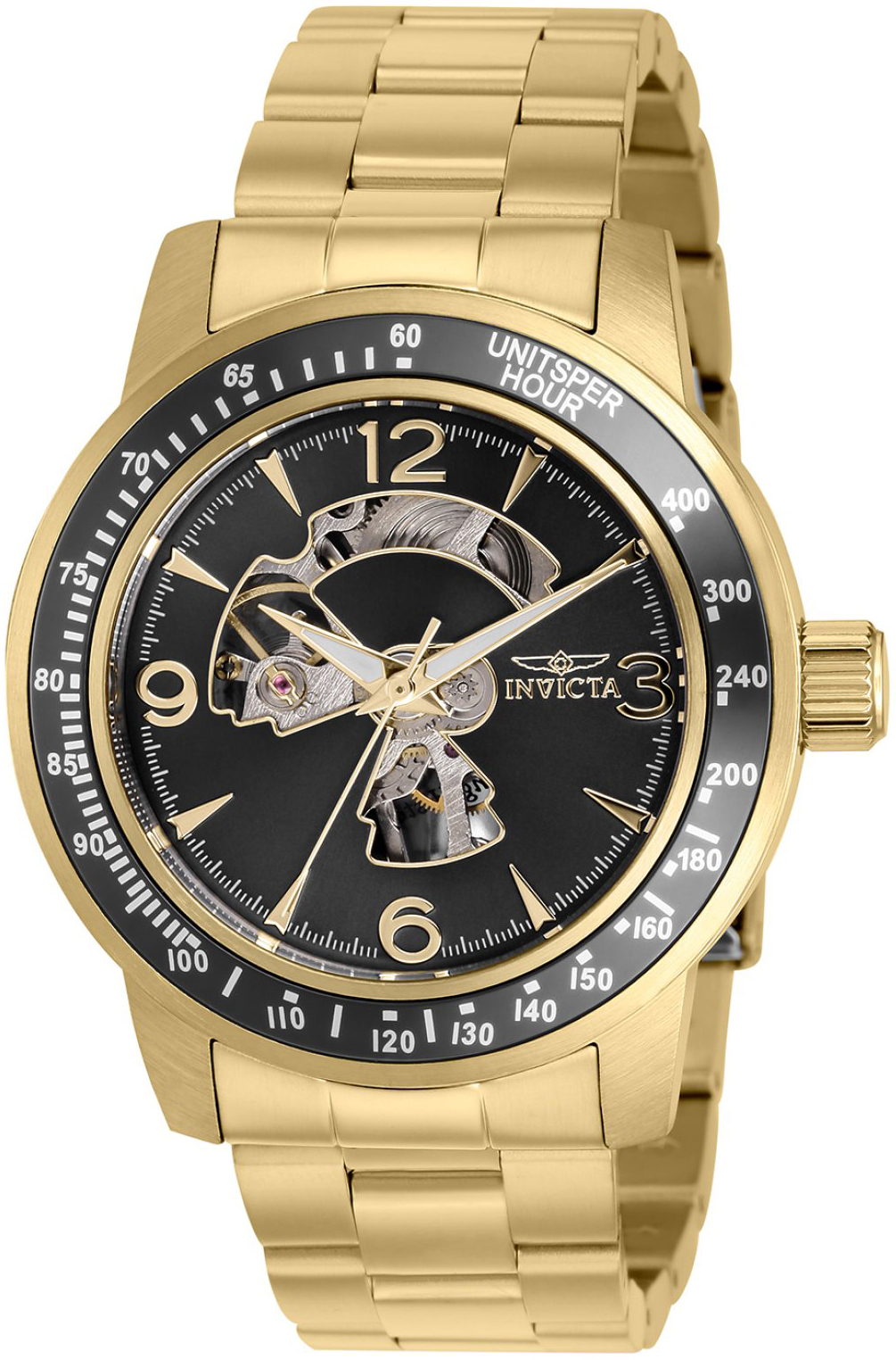 Invicta Specialty Miesten kello 38556 Musta/Kullansävytetty teräs