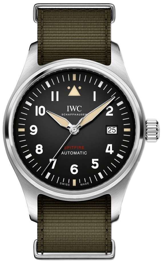 IWC Miesten kello IW326801 Pilots Spitfire Musta/Tekstiili Ø39 mm