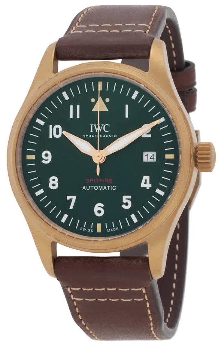 IWC Miesten kello IW326806 Pilots Vihreä/Nahka Ø39 mm