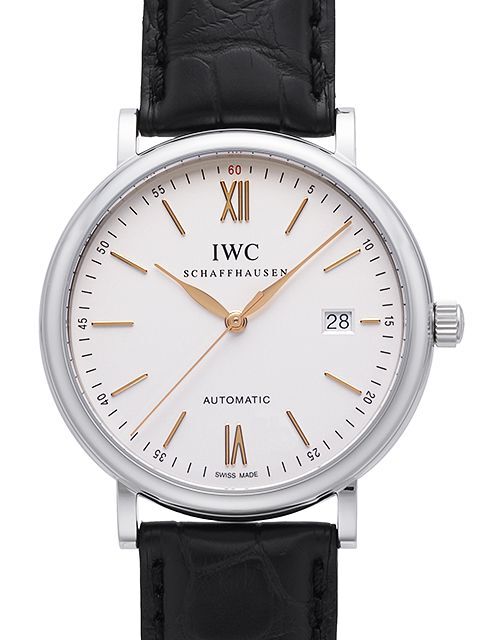 IWC Miesten kello IW356517 Portofino Hopea/Nahka Ø40 mm