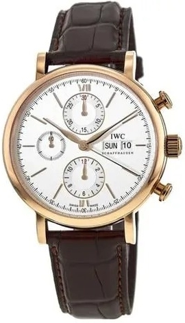 IWC Miesten kello IW391025 Portofino Hopea/Nahka Ø42 mm