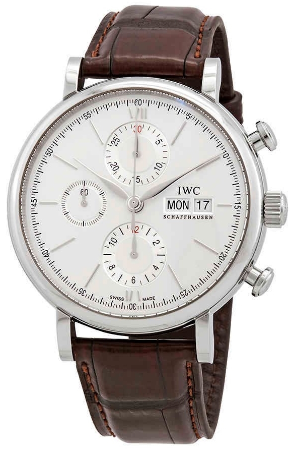 IWC Miesten kello IW391027 Portofino Hopea/Nahka Ø42 mm