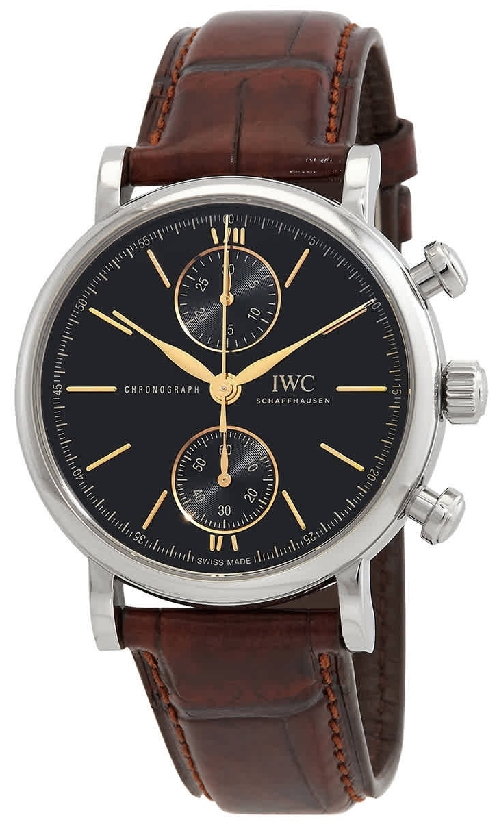 IWC Miesten kello IW391404 Portofino Musta/Nahka Ø39 mm