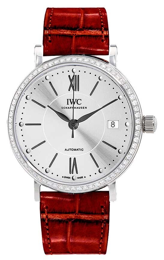 IWC Naisten kello IW458109 Portofino Hopea/Nahka Ø37 mm