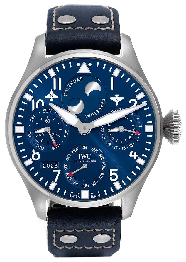 IWC Miesten kello IW503605 Big Pilot Sininen/Nahka Ø46.5 mm