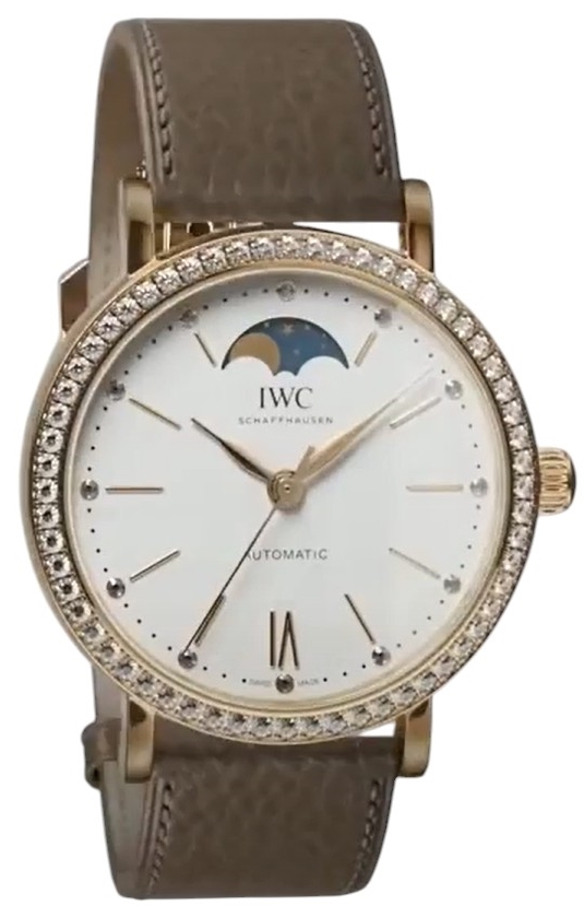 IWC Naisten kello IW659602 Portofino Hopea/Nahka Ø37.1 mm