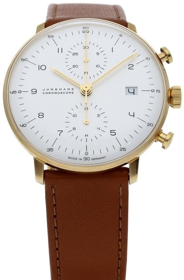 Junghans Miesten kello 27/7800.02 Max Bill Valkoinen/Nahka Ø40 mm