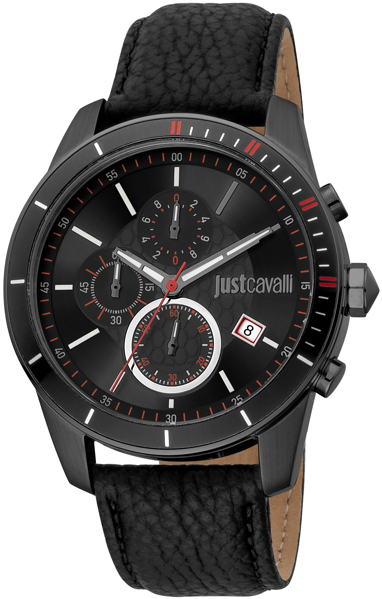 Just Cavalli Miesten kello JC1G166L0035 Sport Musta/Nahka Ø44 mm