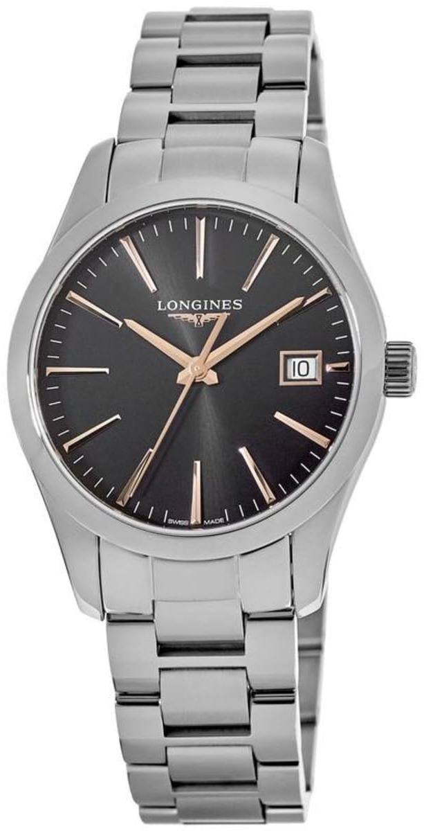 Longines Naisten kello L2.386.4.52.6 Conquest Ladies Musta/Teräs