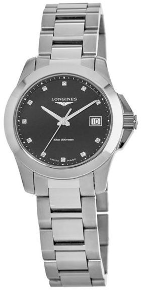 Longines Naisten kello L3.377.4.57.6 Conquest Musta/Teräs Ø34 mm