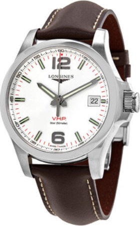 Longines Miesten kello L3.716.4.76.5 Conquest V.H.P. Hopea/Nahka Ø41